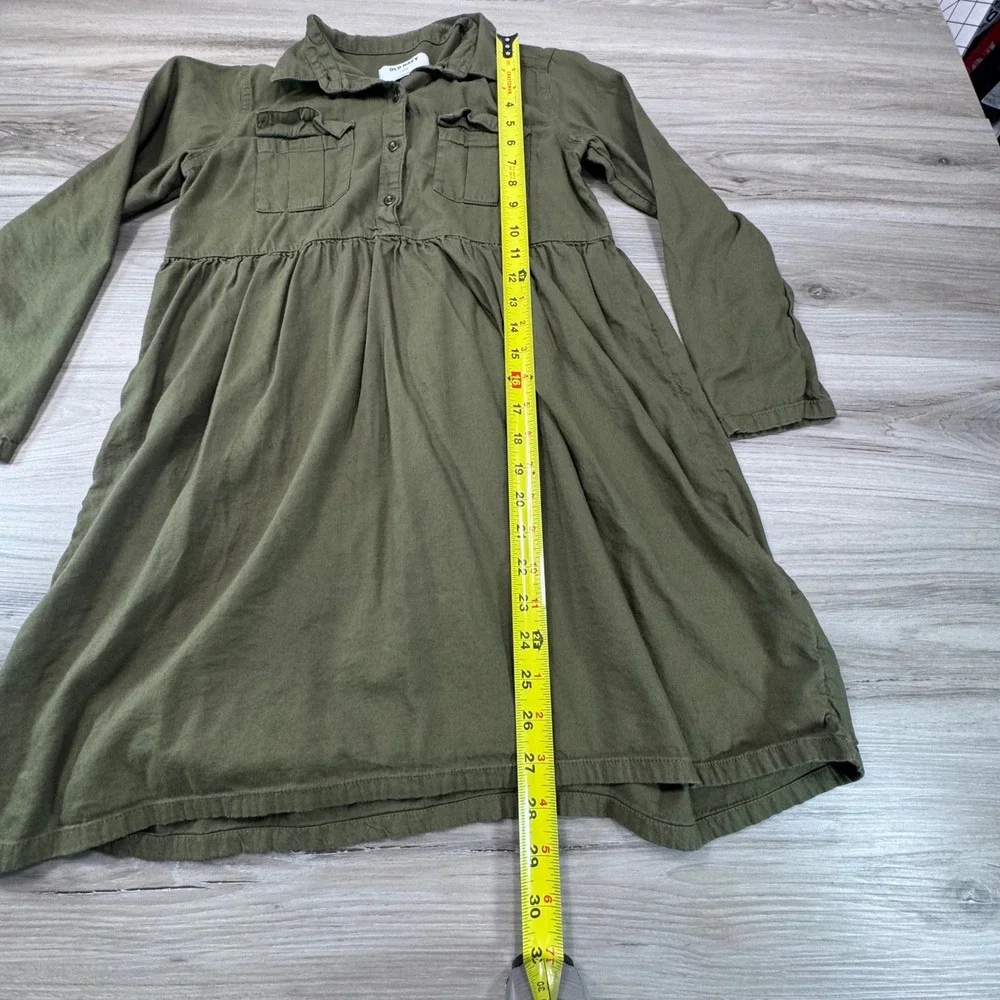 Old Navy Kids‎ Green Long Sleeve Collared Button Front Shirtdress Size L 10-12